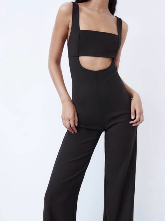 Zara Pants - Zara Black Cutout Wide-Leg Jumpsuit